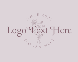 Whimsical - Floral Round Badge logo design