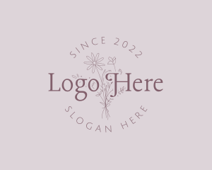 Scent - Floral Round Badge logo design