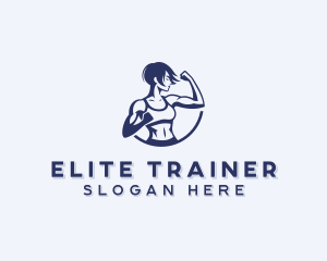 Muscle Woman Gym logo design