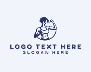 Gym - Muscle Woman Gym logo design