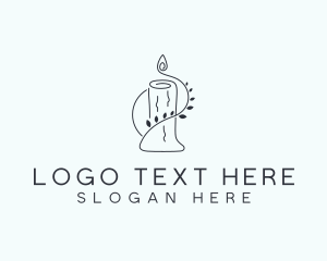 Decor - Minimalist Monoline Candle logo design