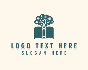 Leaves - Book Tree Learning logo design