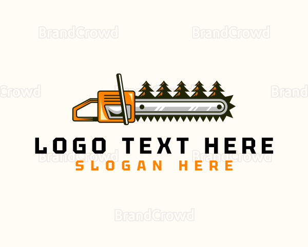 Chainsaw Forest Lumberjack Logo