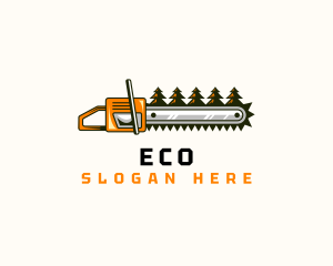 Chainsaw Forest Lumberjack Logo