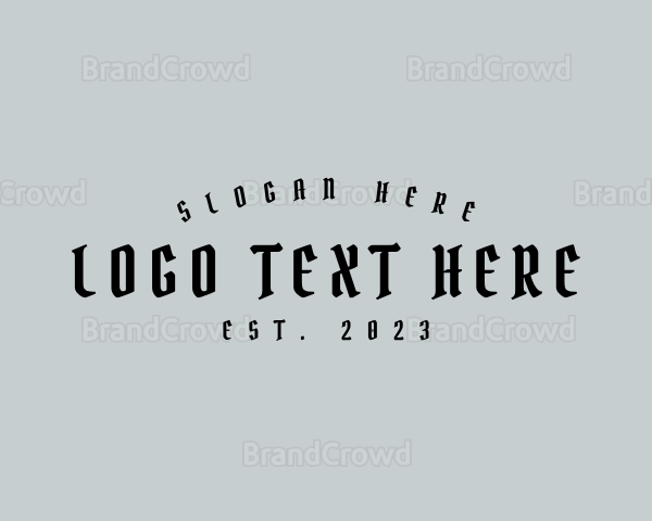 Gothic Tattoo Shop Wordmark Logo