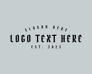 Bar - Gothic Tattoo Shop Wordmark logo design