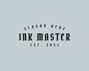 Gothic Tattoo Shop Wordmark logo design