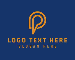 App - Message Chat Letter P logo design