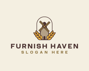 Flour Mill Wheat Farm Logo