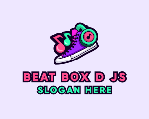 Dj - DJ Headset Shoes logo design