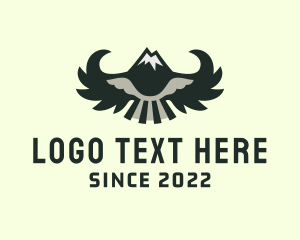 Hiking - Winged Mountain Peak Camping logo design