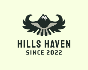 Winged Mountain Peak Camping  logo design