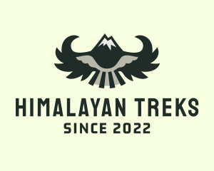 Winged Mountain Peak Camping  logo design