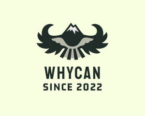 Campsite - Winged Mountain Peak Camping logo design