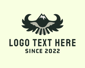 Camping - Winged Mountain Peak Camping logo design