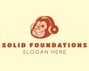 Simian - Monkey Headphone Music logo design