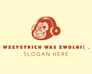 Monkey Headphone Music logo design