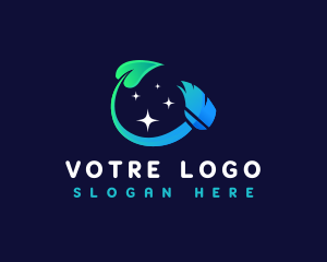 Clean Leaf Broom Logo