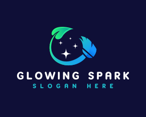 Shine - Clean Leaf Broom logo design