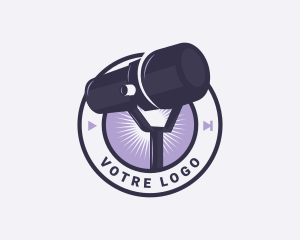 Microphone Podcast Talk Show Logo