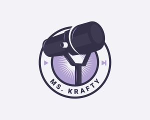 Broadcaster - Microphone Podcast Talk Show logo design