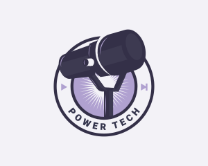 Broadcaster - Microphone Podcast Talk Show logo design