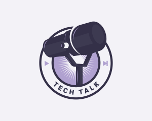 Microphone Podcast Talk Show logo design