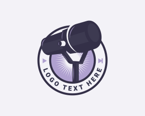 Broadcasting - Microphone Podcast Talk Show logo design