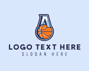 Basketball Court - Letter A Basketball logo design