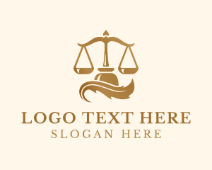 Notary - Golden Legal Justice Scale logo design