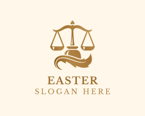 Justice Scale - Golden Legal Justice Scale logo design