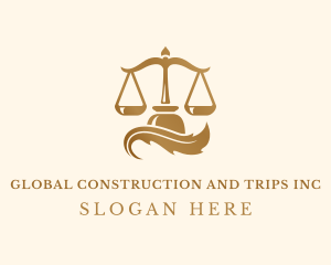 Golden Legal Justice Scale logo design
