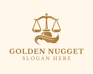 Golden Legal Justice Scale logo design