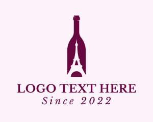 Sommelier - Bottle Eiffel Tower logo design