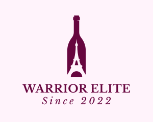 Wine Tasting - Bottle Eiffel Tower logo design
