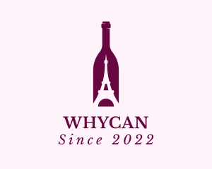 Wine Bar - Bottle Eiffel Tower logo design