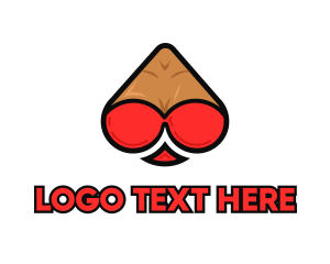 Boobs - Sexy Spade Bra logo design
