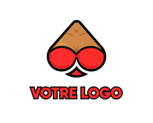 Erotic - Sexy Spade Bra logo design