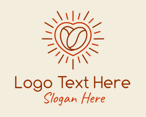 Line Art - Coffee Bean Heart logo design
