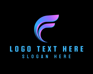 Neon - 3D Company Letter  F logo design