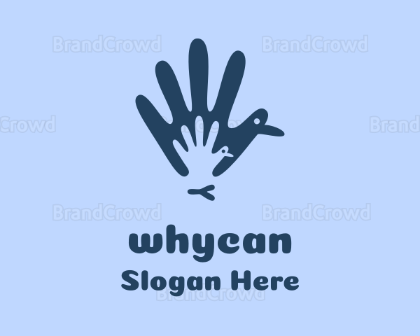 Blue Bird Hand Logo