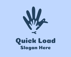 Blue Bird Hand  logo design
