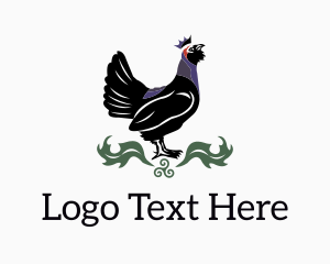 Farmers Market - Black Rooster King logo design