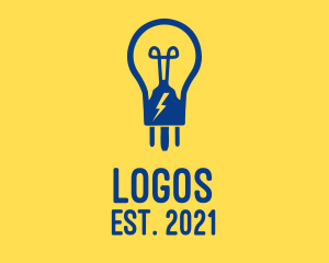 Volt - Bulb Electrical Plug logo design