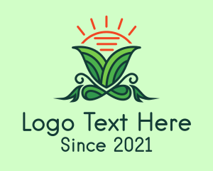 Green - Sunny Herbal Plant logo design