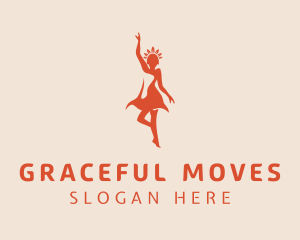 Orange Rhythmic Dancing logo design