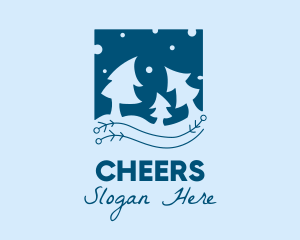 Frozen - Christmas Winter Tree logo design