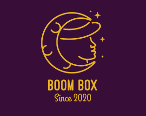 Woman Moon Hat logo design