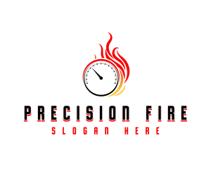 Speed Fire Speedometer logo design