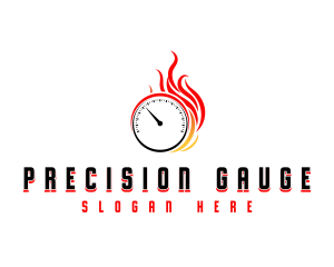 Gauge - Speed Fire Speedometer logo design
